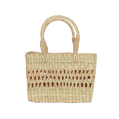 Handcrafted Seagrass Hamper Basket with Jali Pattern