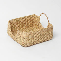 Hand-Braided Seagrass Fruit Hamper Basket with Cane Handle