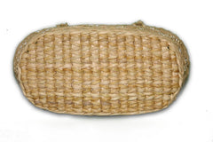 Drygrass Oval Basket with Golden Zig-Zag Rope - Versatile Tote & Beach Bag