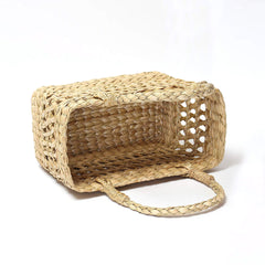 Handcrafted Seagrass Hamper Basket with Jali Pattern