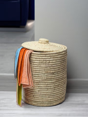 Palm Leaf Laundry Basket with Lid | Eco-Friendly & Stylish Storage Solution