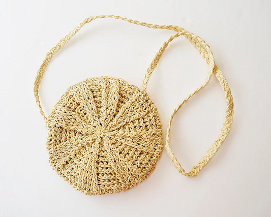 Natural Raffia Crossbody Sling Bag | Premium Handwoven Sustainable Fashion | Eco-Friendly Gifting Option for Her (Beige)