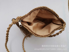 Natural Raffia Crossbody Sling Bag | Premium Handwoven Sustainable Fashion | Eco-Friendly Gifting Option for Her (Brown)