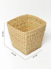 Handwoven Seagrass Dustbin & Planter | Eco-Friendly Basket