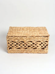 Seagrass Storage & Multipurpose Box with Lid | Jali Pattern for Enhanced Air Circulation