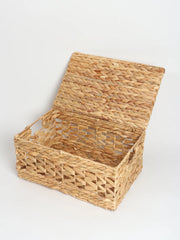 Seagrass Storage & Multipurpose Box with Lid | Jali Pattern for Enhanced Air Circulation