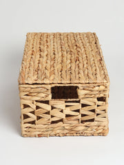 Seagrass Storage & Multipurpose Box with Lid | Jali Pattern for Enhanced Air Circulation