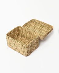 Hand-Braided Seagrass Multipurpose Tray with Lid