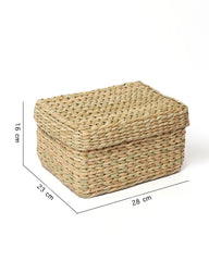 Hand-Braided Seagrass Multipurpose Tray with Lid