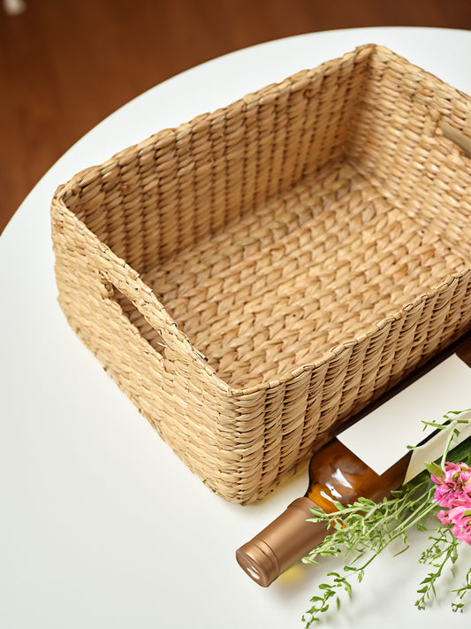 Elegant Hand-Braided Seagrass Shelf Storage Basket | Functional & Stylish Organization