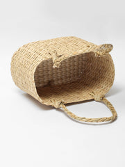 Handwoven Oval Seagrass Fruit Basket with Handle | Versatile Design for Fruits & Pet Carrier