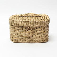 Seagrass Tissue & Jewelry Storage Box with Lid